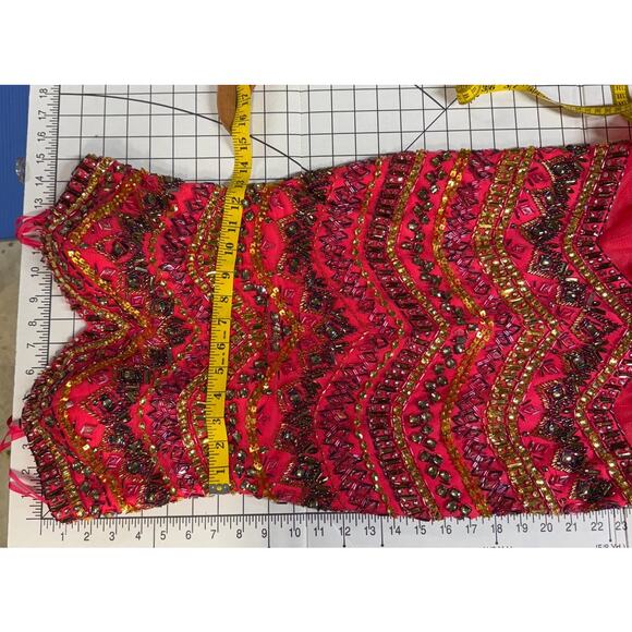 Angela & Alison Watermelon Beaded Strapless Mermaid Prom Formal Dress Women 2 - Picture 7 of 12